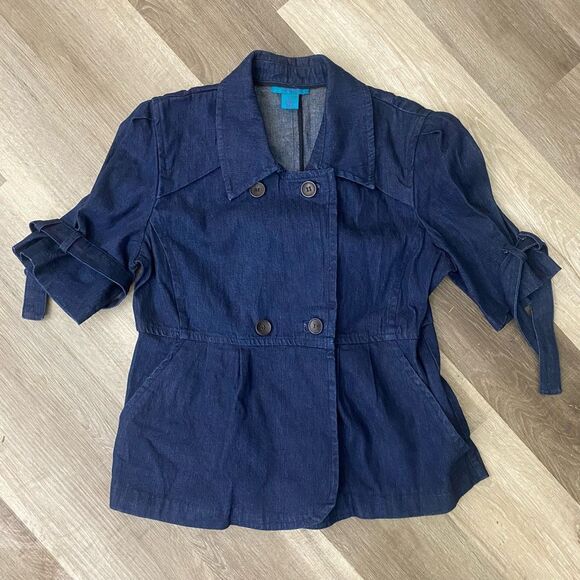 Su & Lola Jean Button Up Blouse, Tye Sleeve Shirt, Size Medium - Picture 1 of 7